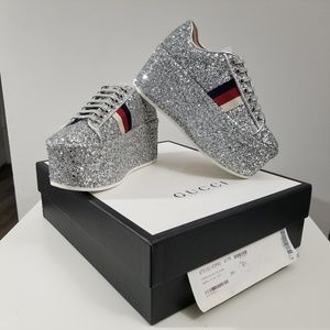 Gucci Peggy Glitter Low-top Sneaker Platform 36.5